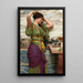 Ein gerechter Spiegel - John William Godward — gerahmtes Bild an der Wand