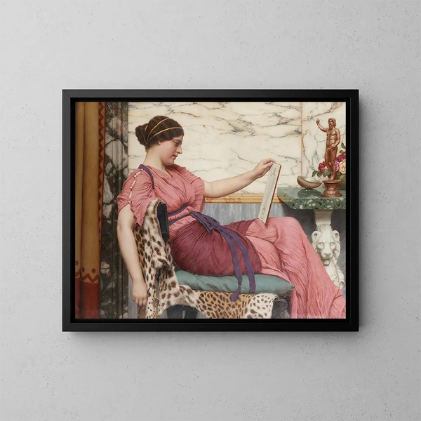 Ein Amateur - John William Godward — gerahmtes Bild an der Wand