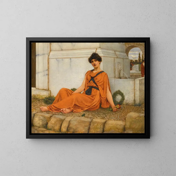 La Fille aux fleurs - John William Godward — gerahmtes Bild an der Wand