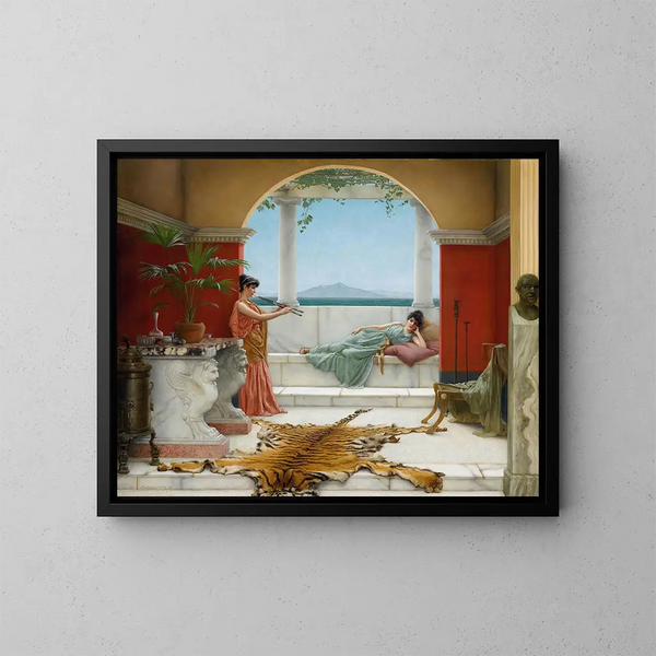 La douce sieste d'un jour d'été - John William Godward — gerahmtes Bild an der Wand