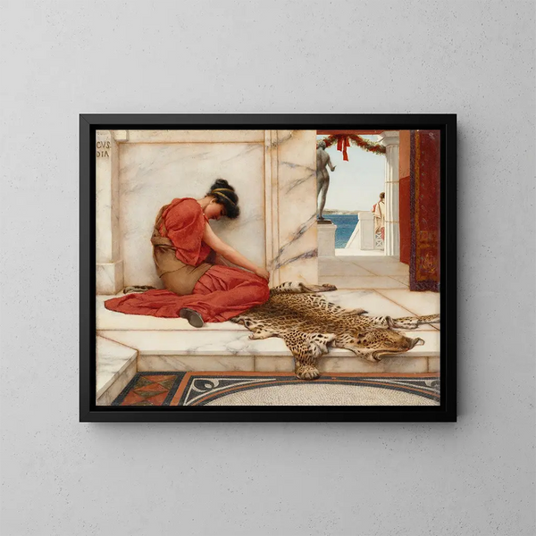 La Dispute - John William Godward — gerahmtes Bild an der Wand