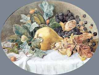 Naturstillleben mit Früchten - John William Hill — Ansicht des Kunstwerks