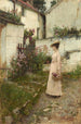 Cueillir des fleurs dans un jardin du Devonshire - John William Waterhouse — Ansicht des Kunstwerks