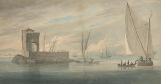 John Wilson Carmichael - Italian Coast Scene with Island Shipping.webp