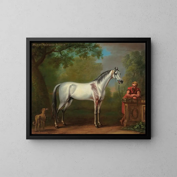 L'Arabien am blutbefleckten Hals - John Wootton — gerahmtes Bild an der Wand