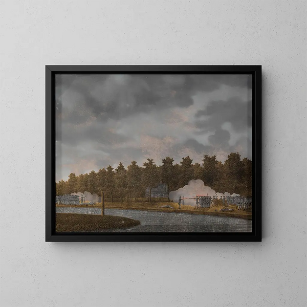 Feuerschuss auf die Vaartse Rijn bei Jutphaas - Jonas Zeuner — gerahmtes Bild an der Wand