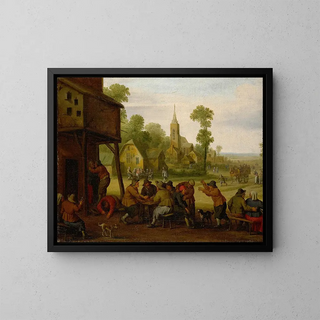 Joost Cornelisz Droochsloot - Farmers Carousing In Front Of An Inn.webp