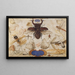 Insekten und Kopf eines Windgottes - Joris Hoefnagel — gerahmtes Bild an der Wand