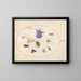 Platinen-Gemälde 33 Nachtfalter und Schmetterling mit anderen Insekten und einer Columbine-Blume - Joris Hoefnagel — gerahmtes Bild an der Wand