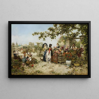 Jos Benlliure y Gil - The Flower Market.webp