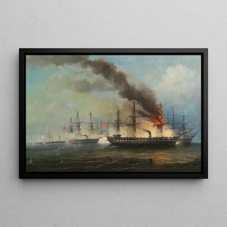 Josef Carl Berthold Pttner - The sea battle at Helgoland on 9 May 1864.webp