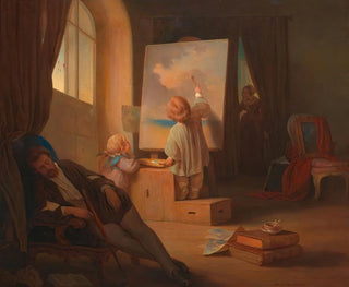 Der schlafende Maler - Josef Danhauser — Ansicht des Kunstwerks