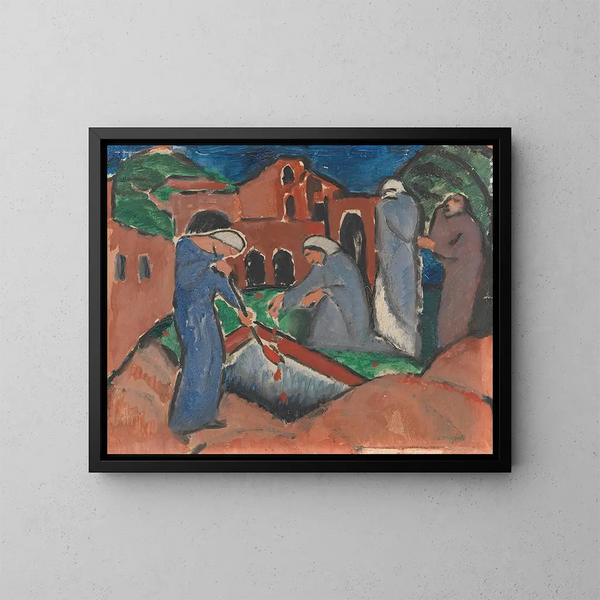 Beerdigung - Josef Eberz — gerahmtes Bild an der Wand