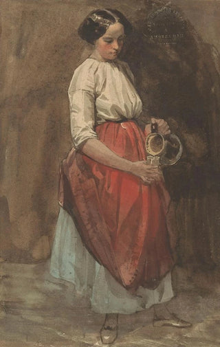 Josef Eduard Tetar van Elven - Staand meisje dat een glas inschenkt.webp