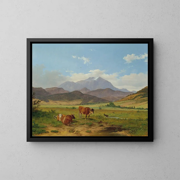 Landschaft mit Schneeberg - Josef Feid — gerahmtes Bild an der Wand