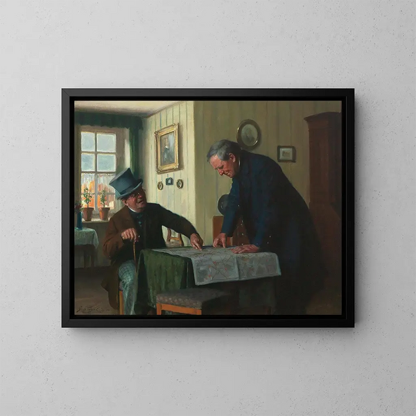 Wichtiges Reunion-Gemälde - Josef Kinzel — gerahmtes Bild an der Wand