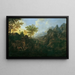 Ideale Landschaft mit Bauernfest - Josef Orient — gerahmtes Bild an der Wand