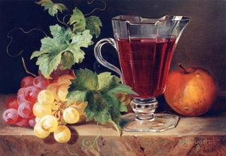 Josef Schuster - Grapes and a Jug of Wine on a Ledge.webp