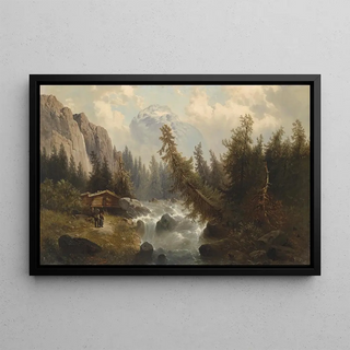 Josef Thoma - Gebirgslandschaft mit Bach.webp
