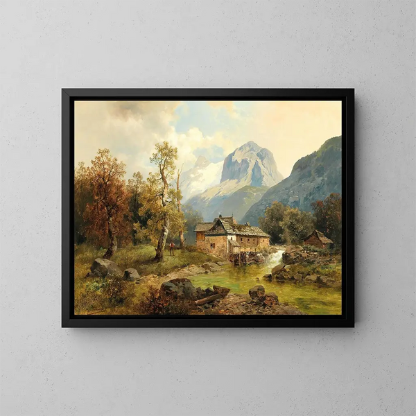 Szene tyrolienne - Josef Thoma — gerahmtes Bild an der Wand