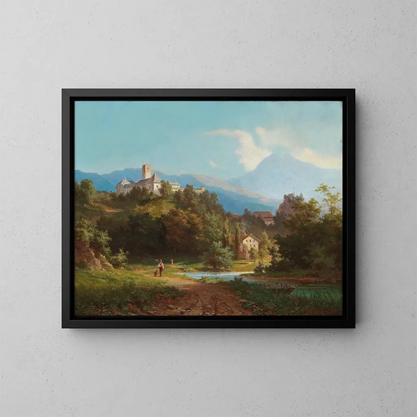 Ansicht eines Schlosses - Josef Willroider — gerahmtes Bild an der Wand