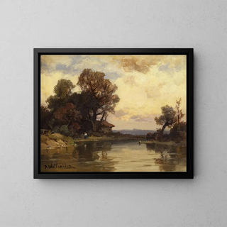 Landschaft mit Bäumen - Josef Willroider — gerahmtes Bild an der Wand