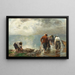 Fischer beim Einholen der Netze am Chiemsee - Josef Wopfner — gerahmtes Bild an der Wand