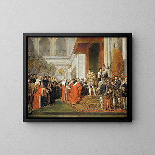 L'Union d'Utrecht - Joseph Denis Odevaere — gerahmtes Bild an der Wand
