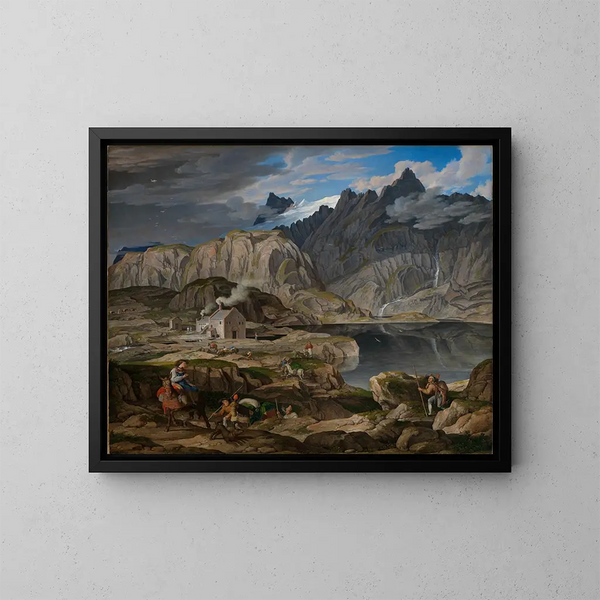 L'hospice du col du Grimsel - Joseph Anton Koch — gerahmtes Bild an der Wand