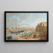 HMS Champion amarré au large de Fort St Angelo La Valette Malte - Joseph Cartwright — gerahmtes Bild an der Wand