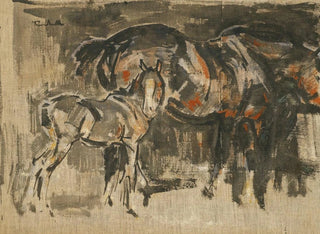 Jument und Fohlen - Joseph Crawhall — Ansicht des Kunstwerks