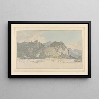 Joseph Farington - Lodore Rocks fall cottage.webp