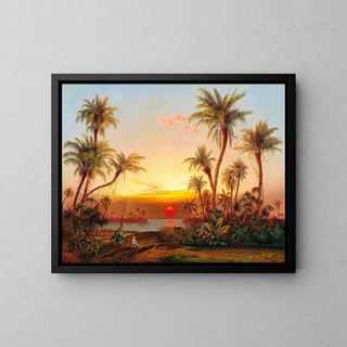 Joseph Firmenich - A Southern Landscape With Palms In The Evening Light.webp