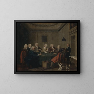 Ein Gentlemen-Club - Joseph Highmore — gerahmtes Bild an der Wand