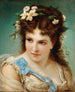Portrait einer Mädchen mit Blumen in den Haaren - Joseph Hippolyte Aussandon — Ansicht des Kunstwerks