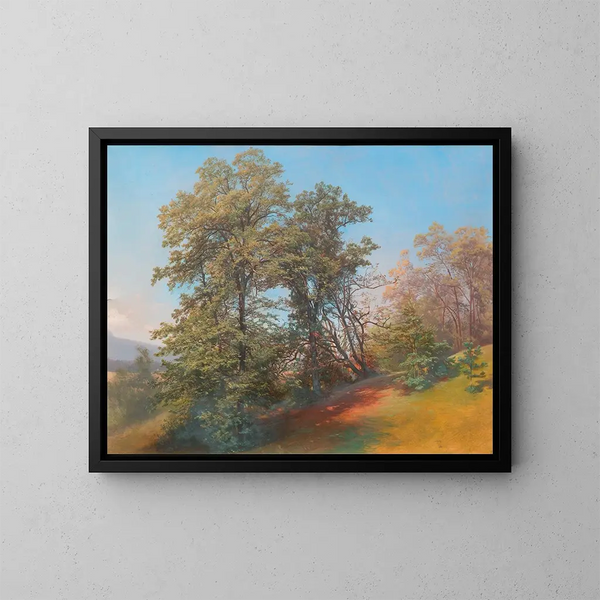 Baumgruppe am Mönchsberg in Salzburg - Joseph Holzer — gerahmtes Bild an der Wand