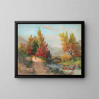Herbst am Lehigh - Joseph Hoover — gerahmtes Bild an der Wand
