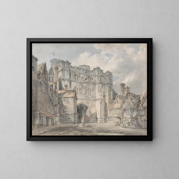 Porte de l'église Christ à Canterbury - Joseph Mallord William Turner — gerahmtes Bild an der Wand