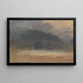 Joseph Mallord William Turner - Evening Landscape with Castle and Bridge in Yorkshire.webp