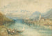 Blick auf den Thunersee von der gegenüberliegenden Seite von Scherzligen mit der Burg Schadau und dem Niesen im Hintergrund, Schweiz - Joseph Mallord William Turner — Ansicht des Kunstwerks