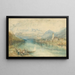 Blick auf den Thunersee von der gegenüberliegenden Seite von Scherzligen mit der Burg Schadau und dem Niesen im Hintergrund, Schweiz - Joseph Mallord William Turner — gerahmtes Bild an der Wand