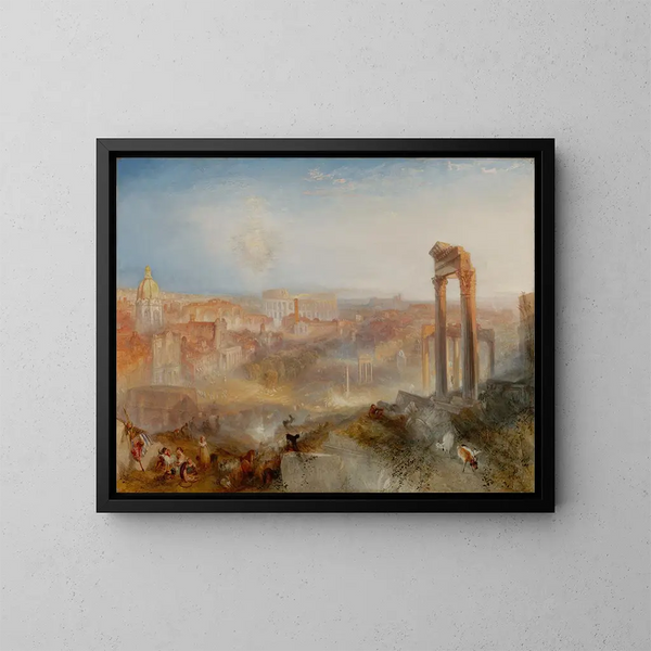 Rom modern, Campo Vaccino - Joseph Mallord William Turner — gerahmtes Bild an der Wand