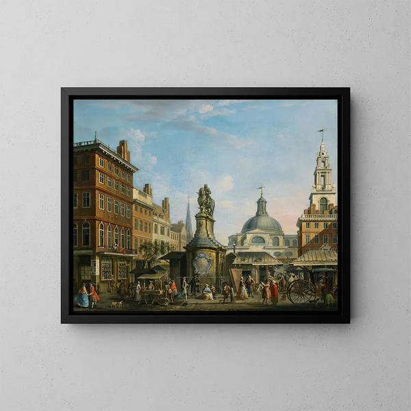 Ansicht des Londoner Börsenmarkts - Joseph Nickolls — gerahmtes Bild an der Wand