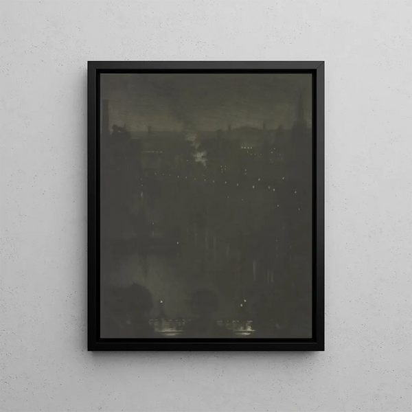 Pont de Charing Cross bei Nacht - Joseph Pennell — gerahmtes Bild an der Wand