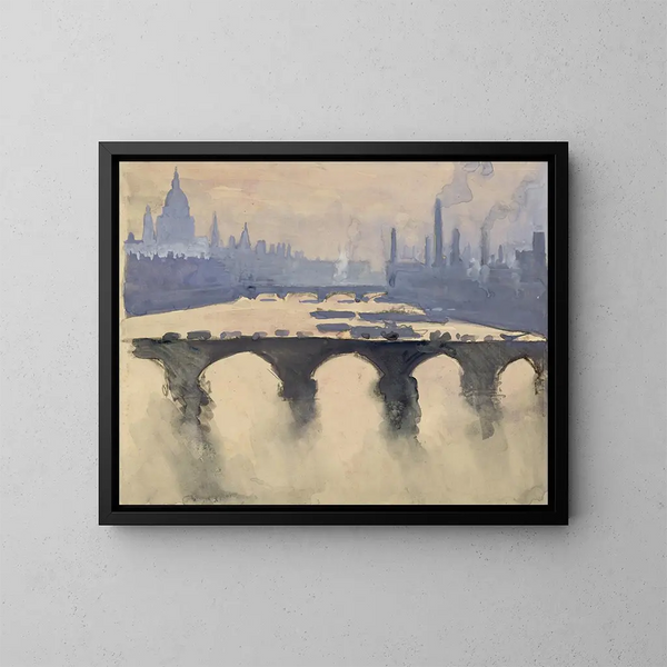 Von meinem londoner Fenster, Kuppeln, Türme und Schornsteine, Nebel und Rauch - Joseph Pennell — gerahmtes Bild an der Wand