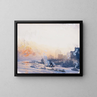 Joseph Pennell - Winter Sunset New York Harbor.webp