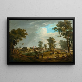 Joseph Rebell - Der franzsische Rckzug aus der Lobau und der verwundete Marschall Jean Lannes Duc de Montebello.webp