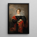 Portrait einer edlen Dame mit Blumen und Kaschmirmantel - Joseph Salomon — gerahmtes Bild an der Wand