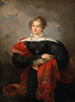 Portrait einer edlen Dame mit Blumen und Kaschmirmantel - Joseph Salomon — Ansicht des Kunstwerks