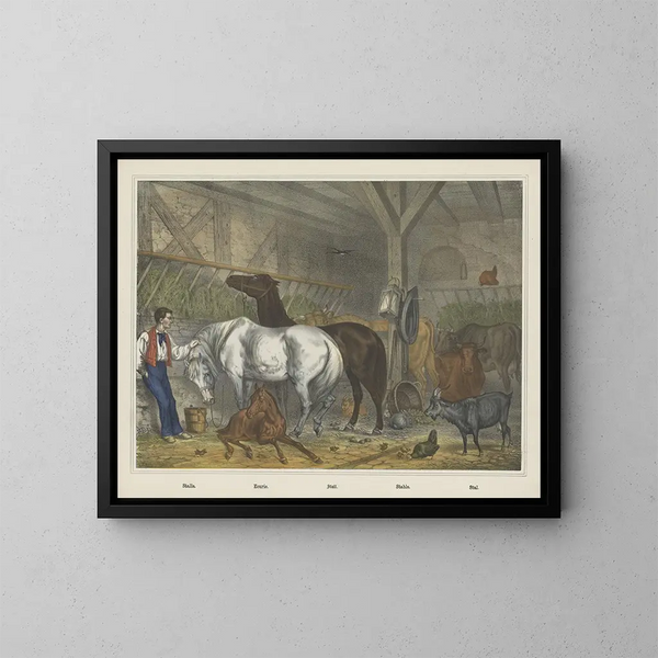 Stall - Joseph Scholz — gerahmtes Bild an der Wand